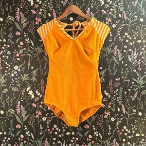 Vintage 60s 70s terry cloth bodysuit swimsuit
